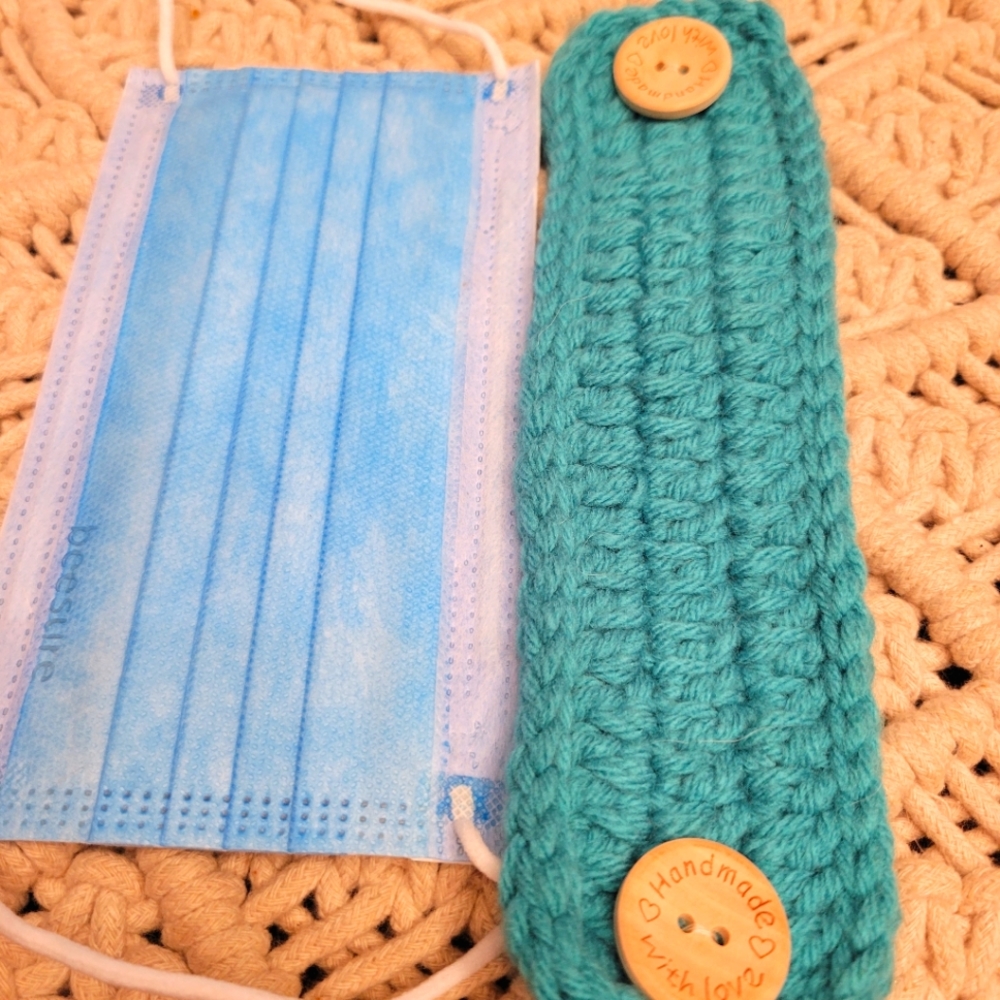 Crochet Mask holder strap.